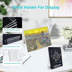 Boloyo Acrylic Book Stand with Ledge,10PC Clear Acrylic Display Easel Transparent Display Stand Holder Tablet Holder for Displaying Books,Magazine,Plate,Pictures,Artworks, CDs