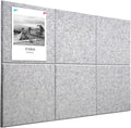 Large Cork Board Alternative 36" X 24" Bulletin Board - 6 Pack Removable Felt Wall Tiles with 15 pushpins, Large Cork Boards for Walls Cork Board for Office Pin Board Tack Board - Silver Gray