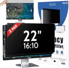 [2-Pack] 22 Inch Privacy Screen for Computer Monitor 16:10 Aspect Ratio, Eye Protection Anti Blue Light Glare Shield, 22inch Removable Black Blackout Anti Spy Desktop Security Private Filter