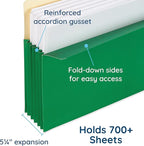 Blue Summit 10 Expanding File Pockets, Accordion File Folders Letter Size, 5.25” Expandable Pockets, Assorted Colors