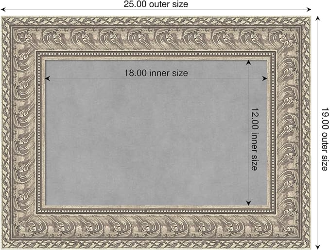 Amanti Art Silver Framed Magnetic Board 19x25 Small Vision Board for use with Magnets, 100% Metal Sheet to Display Items as Office Decor or for Home Organization in mudroom, Kitchen or Kids Room