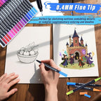 120 Colors Dual Markers Brush Pens ,Dual Tip Brush&Fine Tip Markers for Adult Kids Coloring,Water-based Ink Art Marker,Calligraphy Pens Fineliner and Brush Tips for Hand Lettering, Journal, Doodling