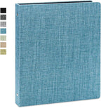 Vienrose 3 Ring Binder 1 Inch Round Rings with Linen Fabric Cover, Fits 8.5 x 11 Inch Paper, Durable Organizer for School, Office, Home, Recipes, Blue