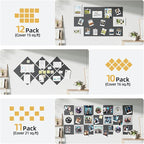 Large Cork Board for Wall 36" x 48" Black Bulletin Board with Safe Removable Adhesive Squares for Pictures Photos, Alternative CorkBoard Felt Pin Boards Tiles for Office Classroom Wall Decor-12 Pack
