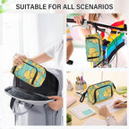 Bolaz Big Capacity Pencil Pen Case Pouch Bag School College Office Organizer for Teens Girls Adults Student-Yellow Flower Pattern