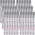 Overseas Metallic Silver Paint Marker Pens - 36 Pack Oil-Based Permanent Markers Set, Quick Dry, Waterproof, Medium Tip Paint Pens Bulk for Wood, Metal, Rock, Ceramic, Plastic, Canvas, Glass, Rubber