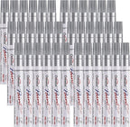 Overseas Metallic Silver Paint Marker Pens - 36 Pack Oil-Based Permanent Markers Set, Quick Dry, Waterproof, Medium Tip Paint Pens Bulk for Wood, Metal, Rock, Ceramic, Plastic, Canvas, Glass, Rubber