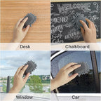 SITHON 4 Pieces Magnetic Microfiber Shag Whiteboard Eraser, Washable Microfiber Shag Dry Erase Board Eraser for Markers, Chalk, Home and Office (Gray)