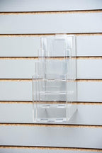 Clear-Ad - LHF-Z104 - Acrylic Slant Back 4 Tier Trifold Brochure Display w/Z-bar for SlatWall - Plastic Literature Holder for Flyers, Booklets, Bills, Mail, Letters, Cards, Pamphlets, Maps (2-Pack)