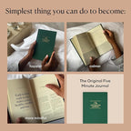 Intelligent Change The Five Minute Journal, Original Daily Gratitude 2025, Reflection Manifestation for Mindfulness, Undated Daily with Gold Foiling, Plastic-Free, Green