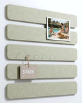 Fluxynara Cork Board Alternative Felt Strip Board 5-Pack 13"x2", Office Pin Board with 35 Push Pins, Adhesive Install for Bedroom Door & Home Office(Sage)
