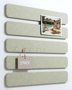 Fluxynara Cork Board Alternative Felt Strip Board 5-Pack 13"x2", Office Pin Board with 35 Push Pins, Adhesive Install for Bedroom Door & Home Office(Sage)