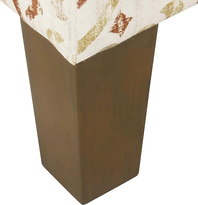 Spatial Order Square Ottoman - Burnt Orange and Cream Medallion