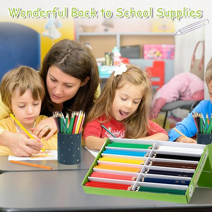 S & E TEACHER'S EDITION Colored Pencils 240Pcs,Coloring Pencils Set Drawing Pencils for Sketch, Woodcase Lead Pencils, Wooden Colored Pencils, Back to school Christmas Gifts