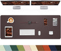 Large Leather Desk Pad Protector, Office Desk Mat,Mouse Pad, Non-Slip PU Leather Desk Blotter, Laptop Desk Pad, Desk Accessories for Office& Home (Coffee, 55" x 24")