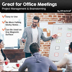 Attractivia Dry Erase Magnetic Labels 2.8 x 1.8 in, Color Borders, Small Dry Erase Magnets, 40-Pack, White Erasable Write-On All-Purpose Labels, for Office, Education, Home, Whiteboard