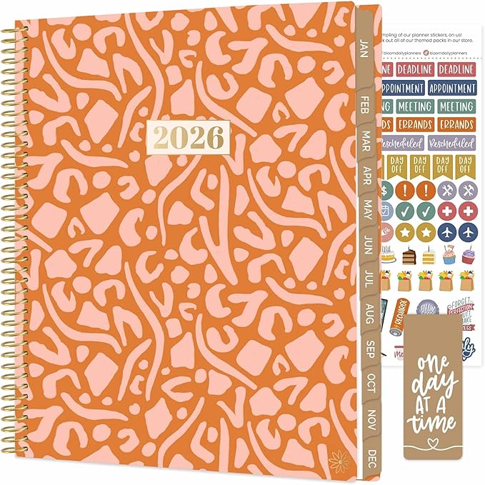 bloom daily planners 2026 Planner (January to December) - 8.5” x 11” Weekly & Monthly Dated Agenda Organizer Book with Stickers & Tabs - Flexible Soft Cover - Moments of Grace