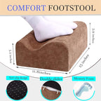COMFelicify Foot Rest for Under Desk at Work, Ergonomic Under Desk Footrest with Washable Cover, Memory Foam Foot Stool for Office Chair & Gaming Chair, Back & Hip Pain Relief, Brown