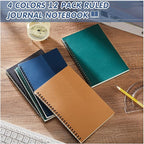 Mimorou 12 Pack Hardcover Spiral Notebook College Ruled A5 Lined Spiral Journal Notebook for Office School Supplies, 100 Pages/ 50 Sheets, 8.3 x 5.5 Inches