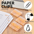 NEEWAY Colorful Paper Clips Assorted Sizes, Small and Large Paper Clips, 210 Count, 3 Pack of 70 (Orange)