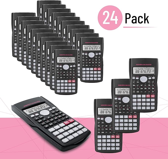 Mr. Pen- Scientific Calculators Bulk, 24 Pack, 2 Line, 240 Functions, 12 Digit Math Calculator Scientific with Protective Hardcover