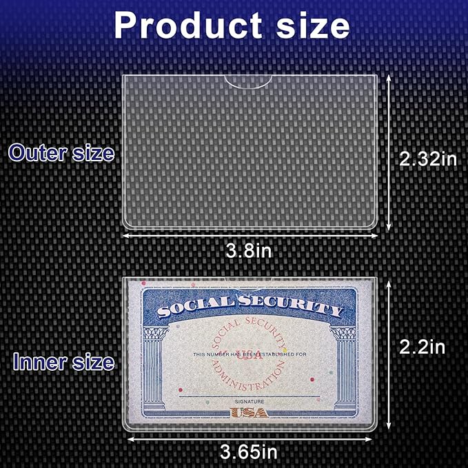 40 Pack Social Security Card Protector Sleeves Medicare Credit Card Holder,24 Mil Soft Clear Card Sleeve for Waterproof SSN/ID/Debit/Credit Card Covers(40)