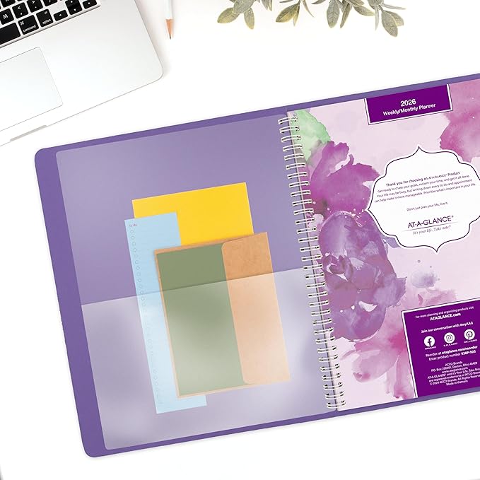 AT-A-GLANCE 2026 Planner, Weekly & Monthly, 8.5" x 11", Large, Beautiful Day (938P-905-26)