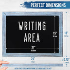 HBCY Creations 18" x 24" Rustic Blue Solid Wood Frame Wall Chalkboard, Magnetic Surface, Home Décor, Restaurant & Café Menus, Blackboard, Includes Chalk, Eraser & Hanging Hardware