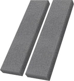 UMIACOUSTICS 2 PCS Fiberglass Acoustic Panels, 48x12x2 Inches Sound Absorbing Panels, Sound Proof Panels for Studios, Office, Home Theater. (Heather)