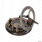 US HANDICRAFTS Vintage Brass Sundial Compass – Engraved Navigation Instrument with Wooden Case & Calendar – Baptism Gift for Son, Loved Ones, Camping & Hiking