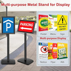 VAIIGO Heavy Duty Sign Holder Stand 8.5x11 Inch - Pedestal Floor Standing Sign Holder with Weighted Base - Vertical & Horizontal Poster/Menu Stand for Indoor/Outdoor Business Store Advertising, Black