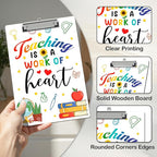 APIILVPQ Teacher Clipboard, Cute Clipboards with Low Profile Clip for Office School Use, Teacher's Day Birthday Gifts Wooden Clip Boards for Writing Reading - C05