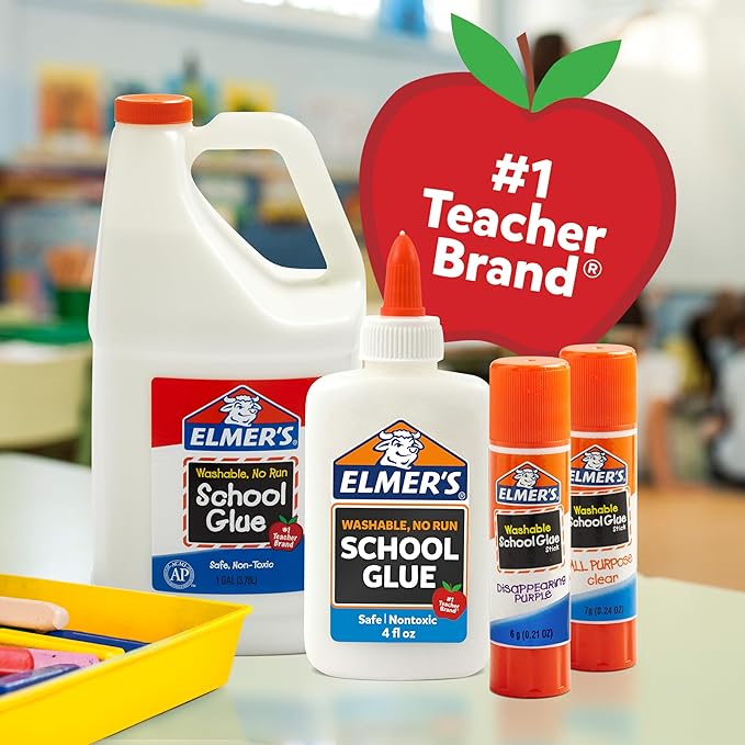 Elmer's Clear Liquid School Glue, 1 Gallon, Washable, #1 Teacher Brand - Arts & Crafts, Teacher Supplies, Great for Making Slime