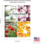 Planner Pad Spiral Bound 3-Tier Funnel Down 12 Month Organizer, July 2025 – June 2026 / Academic Year, Seasonal Color Ink, 6 3/4" x 8 1/2"