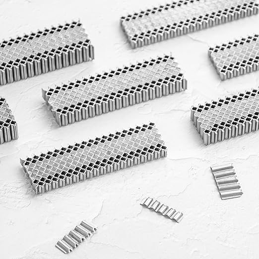 meite Corrugated Fasteners MC114 25 Gauge 1-Inch Crown 1/4-Inch Length Staples Corrugated W Fasteners for Pneumatic Corrugated Tools, for Woodworking Projects (2,000 Counts/Box)