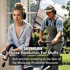 SAFEBUILDER Ear Muffs Noise Reduction SNR 33dB Adjustable Lightweight Safety Earmuffs Sound Proof Noise Cancelling ANSI