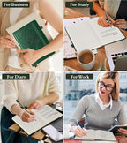 PAIBAS Dotted Journal Notebook for Women Men, 160 Pages Dot Grid Journals for Writing, A5 Hardcover Vintage Leather Bullet Journaling Notebooks for School, Work, Travel, Note Taking 5.8"x8.5"(Green)