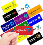 Magnet Me Up Custom Printed Magnetic Name Tag Badge with Logo (Right), 1.5x3 inch, Full-Color Customizable Identification Label, for Schools, Offices, Businesses, Made in USA