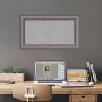 Amanti Art Grey Framed Magnetic Board 16x28 Small Vision Board for use with Magnets, 100% Metal Sheet to Display Items as Office Decor or for Home Organization in mudroom, Kitchen or Kids Room