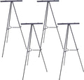 U.S. Art Supply 66" High Boardroom Black Aluminum Flip Chart Easel & Presentation Stand (4 Pack) - Adjustable Floor/Tabletop, Portable Tripod, Holds 25 lbs., for Chart Paper, Poster Boards, & Pads