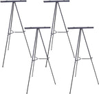 U.S. Art Supply 66" High Boardroom Black Aluminum Flip Chart Easel & Presentation Stand (4 Pack) - Adjustable Floor/Tabletop, Portable Tripod, Holds 25 lbs., for Chart Paper, Poster Boards, & Pads