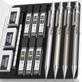 Nicpro 4 Pack Metal Mechanical Pencil Set 0.9mm, MB1000 Lead Drafting Pencil 0.9 mm with 6 Tube HB #2 Lead Refill, 3PCS 4B Eraser, 9 Cap Eraser for Artist Writing, Sketching, Drawing- Come with Case