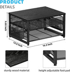 Marbrasse Wood Printer Stand for Desk, 2-Tier Desktop Printer Table for Home Office, Printer Stand with Storage Drawer 2 Pen Holders, Multi-Purpose Desk Organizer for Fax Machine Scanner (Wood Black)