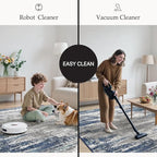 GENIMO 3x5 Area Rugs for Living Room, Machine Washable Non Slip Blue Rugs, Low Pile Lightweigt Modren Print Indoor Rug for Bedroom, Dining Room, Home Office, Blue Ivory