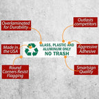 SmartSign Glass, Plastic and Aluminum Only No Trash Pack of 5 Recycle Labels | 3" x 10" Laminated Vinyl, Made in USA