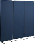 VIVO Freestanding 72 x 66 inch Privacy Panel, Cubicle Divider, Acoustic Wall Partition, x3 24 inch Panels, Navy Blue, PP-3-T072NB