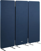 VIVO Freestanding 72 x 66 inch Privacy Panel, Cubicle Divider, Acoustic Wall Partition, x3 24 inch Panels, Navy Blue, PP-3-T072NB