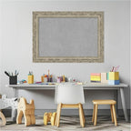Amanti Art Silver Framed Magnetic Board 20x28 Medium Vision Board for use with Magnets, 100% Metal Sheet to Display Items as Office Decor or for Home Organization in mudroom, Kitchen or Kids Room