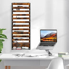 Solinxe 12-Tier Wall File Organizer, Wood Mail Organizer Wall Mounted Paper Document Magazine Holder, Hanging Clipboard Storage Basket with Tray for Office Home School Organization, Black/Antique