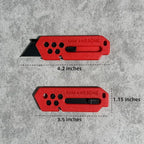 XHM Awesome Small Box Cutter Retractable Blade Ultility Knife, For Artwork, Cardboard Cutting, Package/Letter Opening, Home, Office & EDC Use, Pack of 3 (RED)